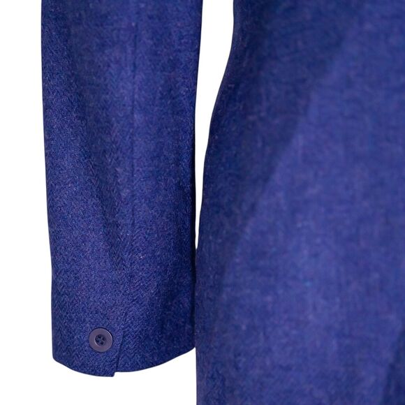 Vintage Jones New York Women's Blazer Purple Tweed Wool Velvet Collar Jacket 12 - Picture 10 of 10